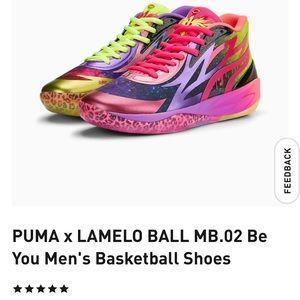 Puma LaMelo Ball 2.0 “Be You” Men’s size 8.5.  New in box.